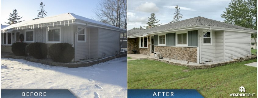 Stone Siding Before & After