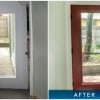 Before & after of new entry door