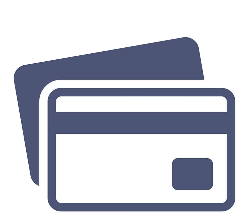 Image shows a graphic depicting two credit cards