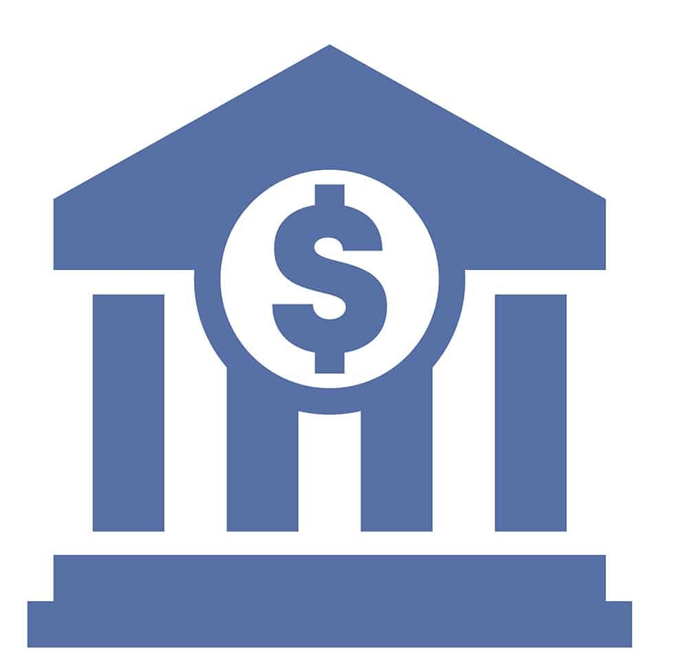 Image shows a small graphic to indicate a bank